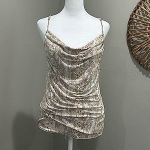 Free people intimately cowl neck snake skin top size L